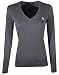 Ralph Lauren Polo Womens Perfect Long Sleeve V Neck T-Shirt (Large, Dark Grey Heather)