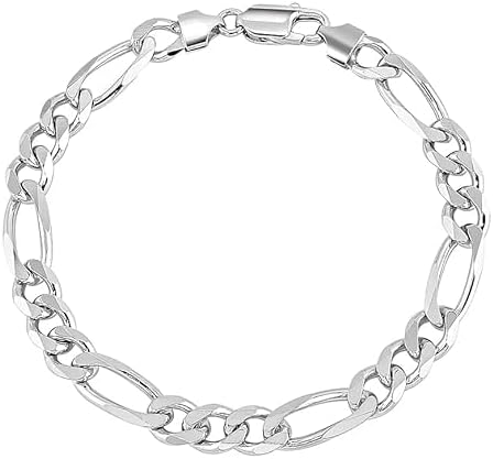 925 Sterling Silver Figaro Bracelet for Women & Men - 925 Sterling Silver Figaro Bracelet for Men & Women Jewelry Gifts