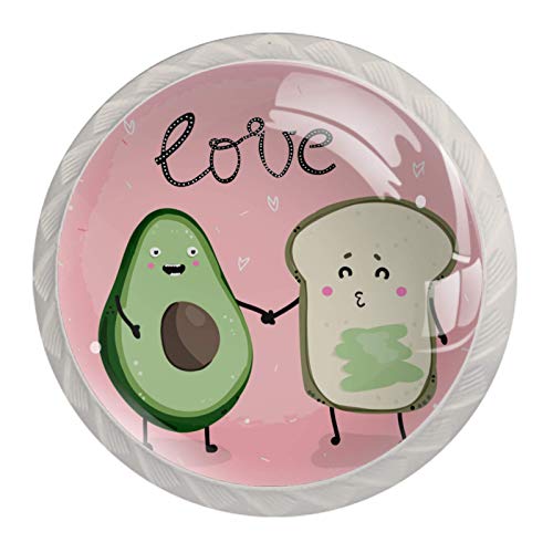 Avocado und Toast Schrank Knöpfe - 4 Stück Schrankknöpfe Schubladenknöpfe Möbelknöpfe Möbelgriffe Möbelknauf Schrankgriffe für Küche Büro