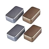 BESPORTBLE 4 Stück Teiliges Metall box Luftdichtem Verschluss Tragbare Mini dosen für Zuhause und Reise Vielseitige Aufbewahrungsboxen für Tee Süßigkeiten Kaffee in Gold und Silber