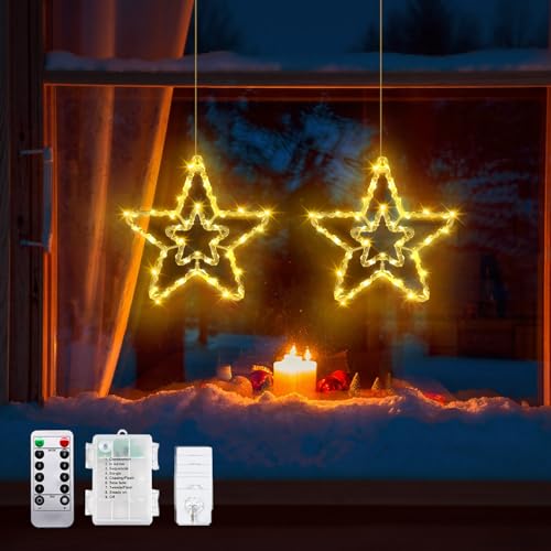 Molicar Stern Lichterkette 2er Pack Mit Fernbedienung 8 Modi 40 Led...