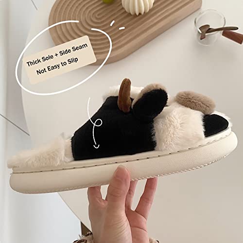 Jerzmy Cute Animal Cow Pig Men Women House Slippers, Comfy Memory Foam Cloudy Soft Slippers Plush Home Shoes for Bedroom Living Room Indoor3