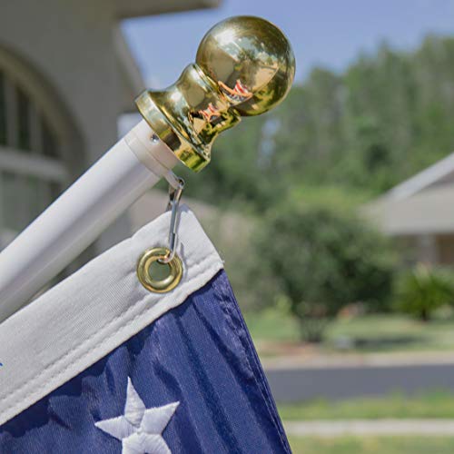 Grace Alley Flag Pole: 6 Foot Tangle Free Spinning Flag Pole. Residential Or Commercial Flag Pole. Wind Resistant/Rust Free. (White) #TOP1
