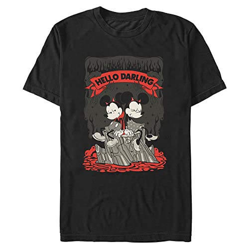 Mickey Disney t-shirt noir 4XL vêtement homme grande taille coupe longue imprimé