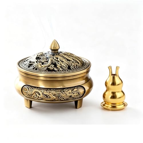 2pcs Incense Cone Holder Large Design Incense Burner Cone Bowl Holders Set with Gourd Incense Stick Holder for Home Decor and Meditation