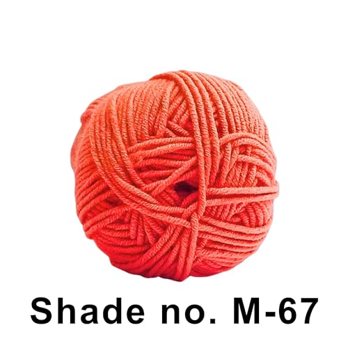Image of VCR 4ply Neon Orange Yarn, 100 Grams Hank, 190 Meters Length, Acrylic Ball for Crochet and Knitting, Soft Crosia Threads, Pack of 1 Yarn, Suitable for DIY Crafts