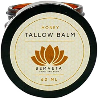Honey Tallow Balm - 100% Grass Fed Moisturizing Tallow Balm For Sensitive Skin - Tallow Face Cream - Skincare, Tallow Butter, Honey - Tallow Balm Moisturizer