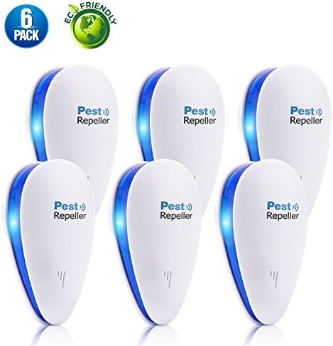 [2018 NEW] Ultrasonic Pest Control Repeller - Electronic Mice Repellent Plug In for Insect - Mice, Mouse, Bed Bugs, Spiders, Mosquitoes, Roaches, Ants - No more Trap, Spray & Bait (6 Packs)