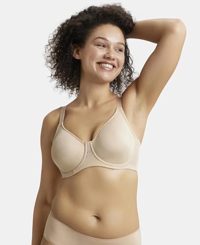 Image of Jockey 1855 Women Under-Wired Non-Padded Soft Touch Microfiber Elastane Stretch Full Coverage Minimizer Bra with Broad Wings