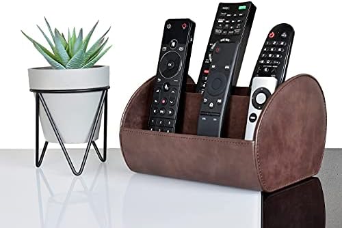 Connected Essentials Park & Charge Tablet, eReader, Mobile Phone & Remote Control Holder and Organiser, Multi-use Storage Caddy Bedside Organiser with Cable Management, Brown - CEG-30