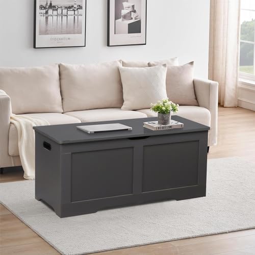 Timberer 1359-DG 39.4 Inch Storage Chest, Wooden Storage Bench, Large Storage Trunk thumb #8