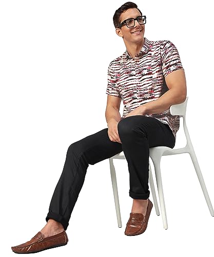 Image of Venisa Men's Cotton Blended Printed Casual Shirt