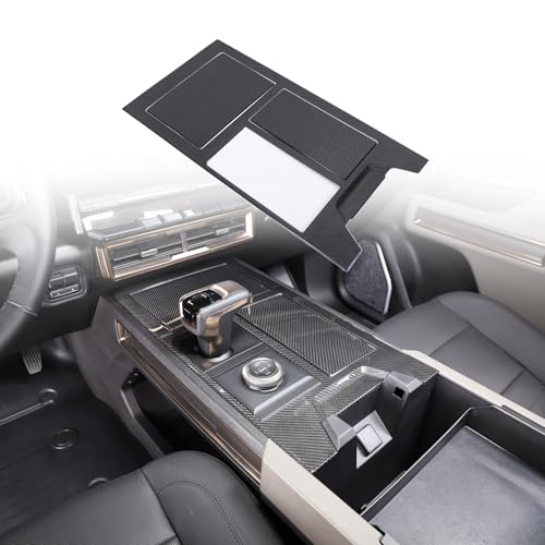 Aotumcer for 2024 2025+ Hummer EV SUV Central Control Gear Decoration Panel, Carbon Fiber Grain Center Console Cover Upgrade Liquid Proof UV Protected Luxurious Interior Trim Center Console Wrap Kit