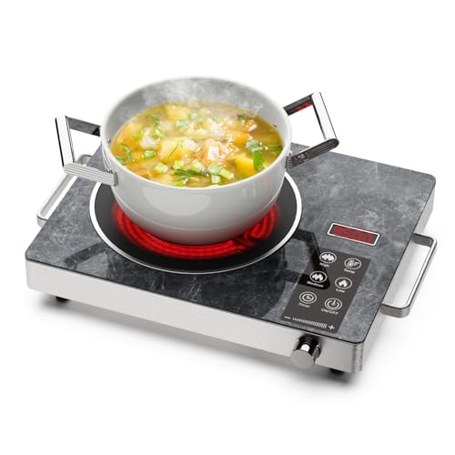 Borrallio Portatile Fornello Elettrico Singolo 3500W, Piastra Riscaldante a Infrarossi