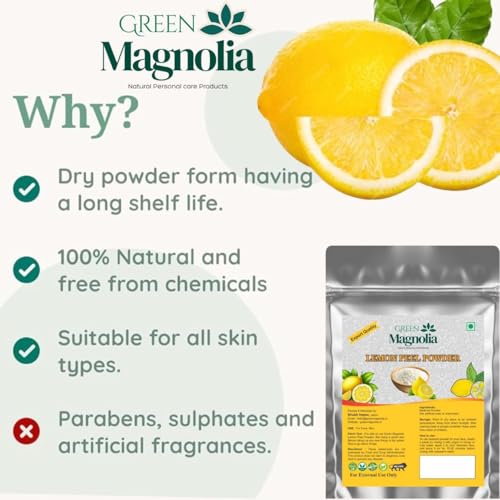 Image of Lemon Peel Powder for Face & Skin Care Natural & Pure Herbal Face Pack Powder for Brightening Exfoliating & Oil Control (200gm)