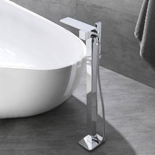 Baignoire à levier simple avec douche cascade chromée pour un contrôle de débit optimal