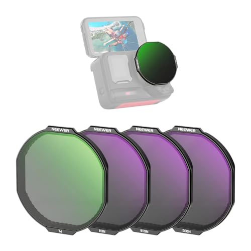 NEEWER Filter Set Compatible with Insta360 Ace Pro 2 US Version Only (Octagonal Lens Shape) ND8/16/32/PL Snap On Neutral Density Polarizer Filter Action Camera Accessories FL-C78