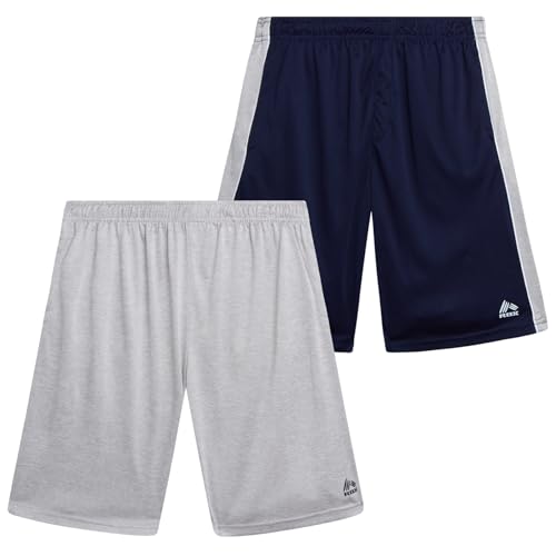 RBX Boys' Athletic Shorts - 2 Pack Breathable Poly Fleece Performance Shorts with Pockets - Active Shorts for Boys