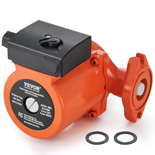 Image of VEVOR 0011-BF4-J Cast Iron Circulating Pump, 33 GPM Hot Water Circulation Pump, 1-1 /4 inch NPT Flange 3-Speed Circulator Pump, Quiet Operation Circulator for Floor Heating /Home Water Heater System