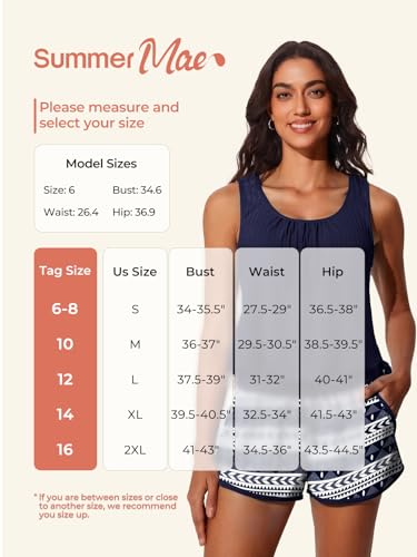 Summer Mae Blouson Women’s Tankini Swimsuits with Shorts Tummy Control Bathing Suits Side Pockets 20254