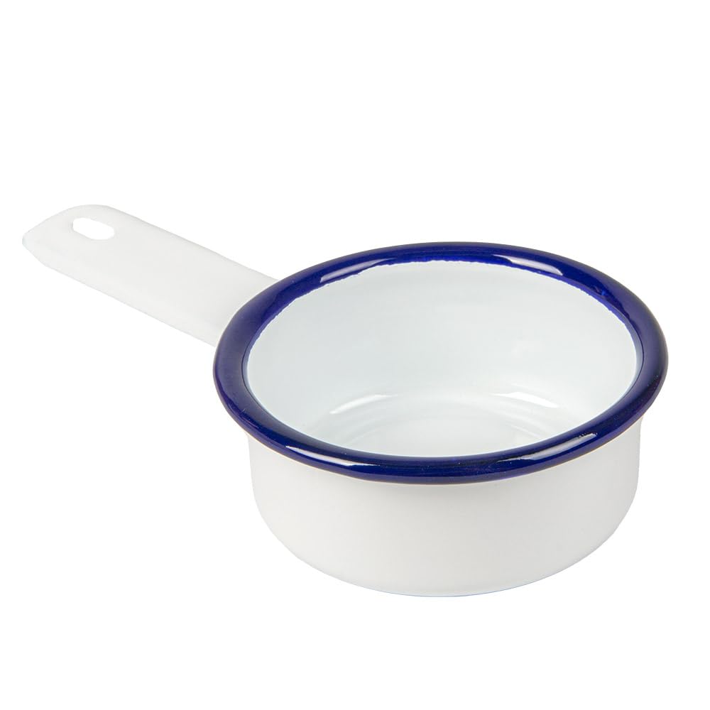 García de Pou 6 Unidades - Mini Ollas 'Enamelware' 100 Ml 14,6X8X3 Cm Blanco Hierro Esmaltado
