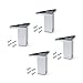 Price comparison product image Emuca - Plastic Furniture Feet with Fixing Screws for Cabinet/Wardrobe/Sofa, Silver Painted, 100 mm Height, Set of 4 Piece