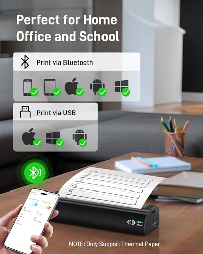 Portable Printer Wireless for Travel, Adapts to Thermal US Letter 8.5" X 11" & Legal Size, Inkless Thermal Printer for Phone & Laptop,Supports iOS, Android, Window - Image 4