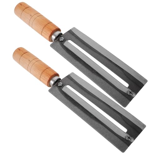 Amosfun 2piezas Cortador De Caña De Azúcar Pelador De Frutas Utensilio De Cocina Cortador De Piña Mango De Madera