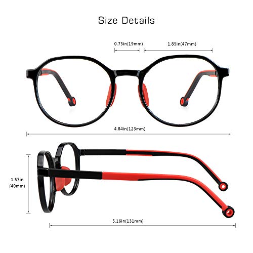 Image of VisionGlobal Blue Light Blocking Glasses for kids, Anti Eyestrain and Blurry, Computer Glasses, Anti Glare
