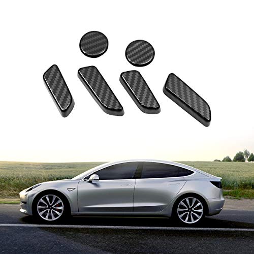 Weishine -Tesla model3 car center steering wheel full set of carbon fiber interior decoration cover 2017, 2018, 2019, 2020 (seat ï¼ˆ3packï¼‰)