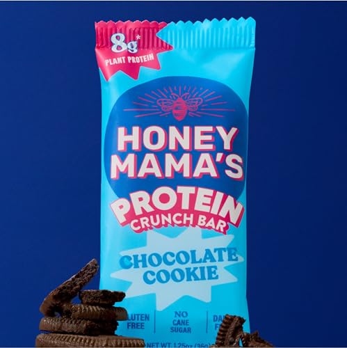 Honey Mama's, Chocolate Cookie Protein Crunch Bar, 8g Protein, No Refined Sugar, No Preservatives, Gluten Free, Dairy Free, Soy Free, Fudgy & Crispy, 170 Calories, 1.25 Ounce Bar - Image 6