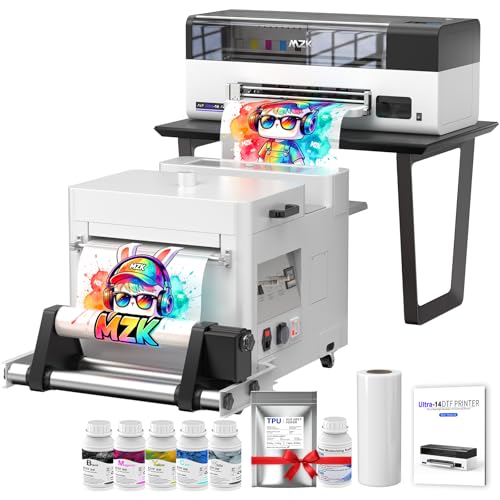 Image of MZK 14'' A3 Plus DTF Printer with F1080 printhead,One-Click Printer Moisturizing+24 /7 Automatic Timed Cleaning+Ink Anti-Clog Design,5 inch Smart Touchscreen,2X Speed Compared to L1800,2-Year Ink Included