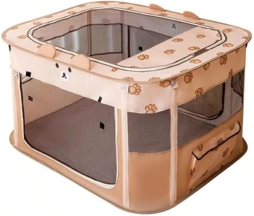 Vinebeautifulペットサークル 折畳み 犬 ケージ 折り畳み 可能なジッパートップ屋内外兼用 犬猫用ポータブルプレイペンキャットハウス おしゃれ 軽量 ペットゲージ (M)