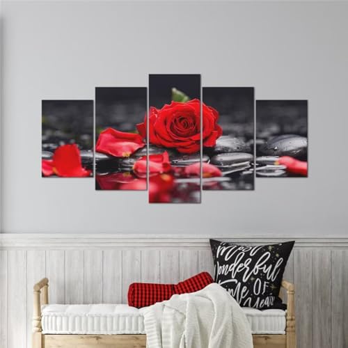 Diamond Painting Rose Rouge 5 Pièces 400x240cm | Peinture Diamant Adulte