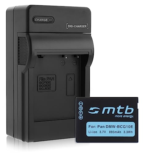 Batería + Cargador (Coche, Enchufe) Compatible con Panasonic DMW BCG10E, Compatible con Lumix DMC ZS... / Compatible con Leica V Lux...   Ver descripción