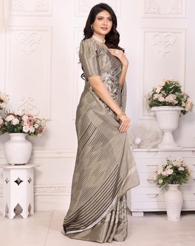 Image of Yashika Women's Tussar Silk Printed Saree With Blouse Material |saree for Women | saree collection 2025 | New Sari | Saree