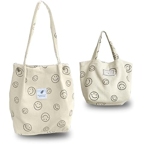BOMSI Corduroy Cute Tote Bag Set Cover