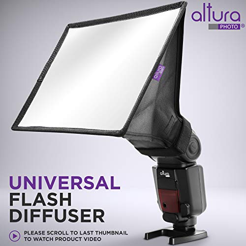 Flash Diffuser Light Softbox 9X7” By Altura Photo (Universal, Collapsible With Storage Pouch) For Canon, Yongnuo And Nikon Speedlight #TOP1