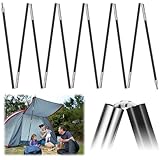 Yaocom 12ft 8mm Fiberglass Tent Poles Replacement Pre Assembled Black Tent Poles Camping Rod Parts for Hiking Outdoor Camping Backpacking