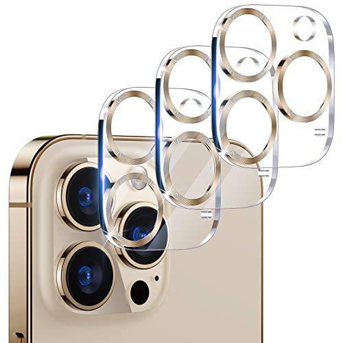 Uniqueme [ 3 Pack Compatible With Iphone 12 Pro Camera Lens Protector Tempered Glass,[Case Friendly][New Version][Scratch-Resistant][Easy Installation] -Golden #TOP18