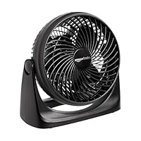 Amazon Basics Air Circulator Fan, Desk Fan for Bedroom, Home and Office, With 90-Degree Tilt Head, 3 Speed Settings, Lightweight (3 LBS), 35 Watts, Black, 11.1"W x 6.3"D x 10.9"H