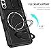 Yarxiawin Phone Case for Samsung S21 FE 5g with Ring Stand Magnetic Black fits Wireless Charger, Camera Lens Protector Cover for Samsung Galaxy S21 FE Case Shockproof Anti-Slip (Black)
