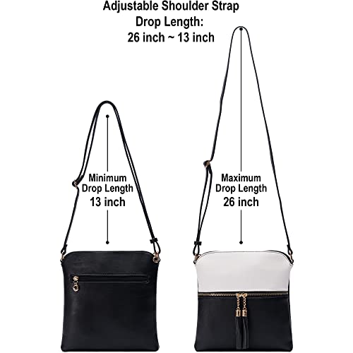 Image of Solene Womens Lightweight Medium Crossbody Purse with Tassel, Perfect Size Crossbody Bags for Daily Use, travel