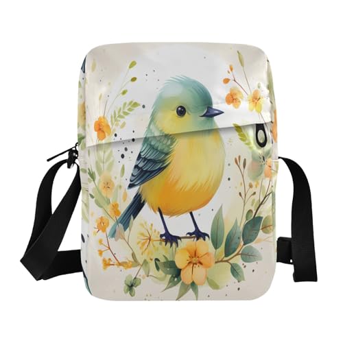 messenger bags Crossbody Bags For Women Women's Purse Adjustable Strap for outdoor sports outdoor sports- Cute Sparrow Flower Bird