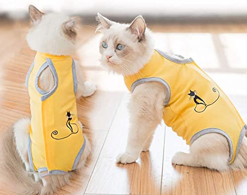 Combinaison de récupération chat L bleu pour plaie abdominale - 6