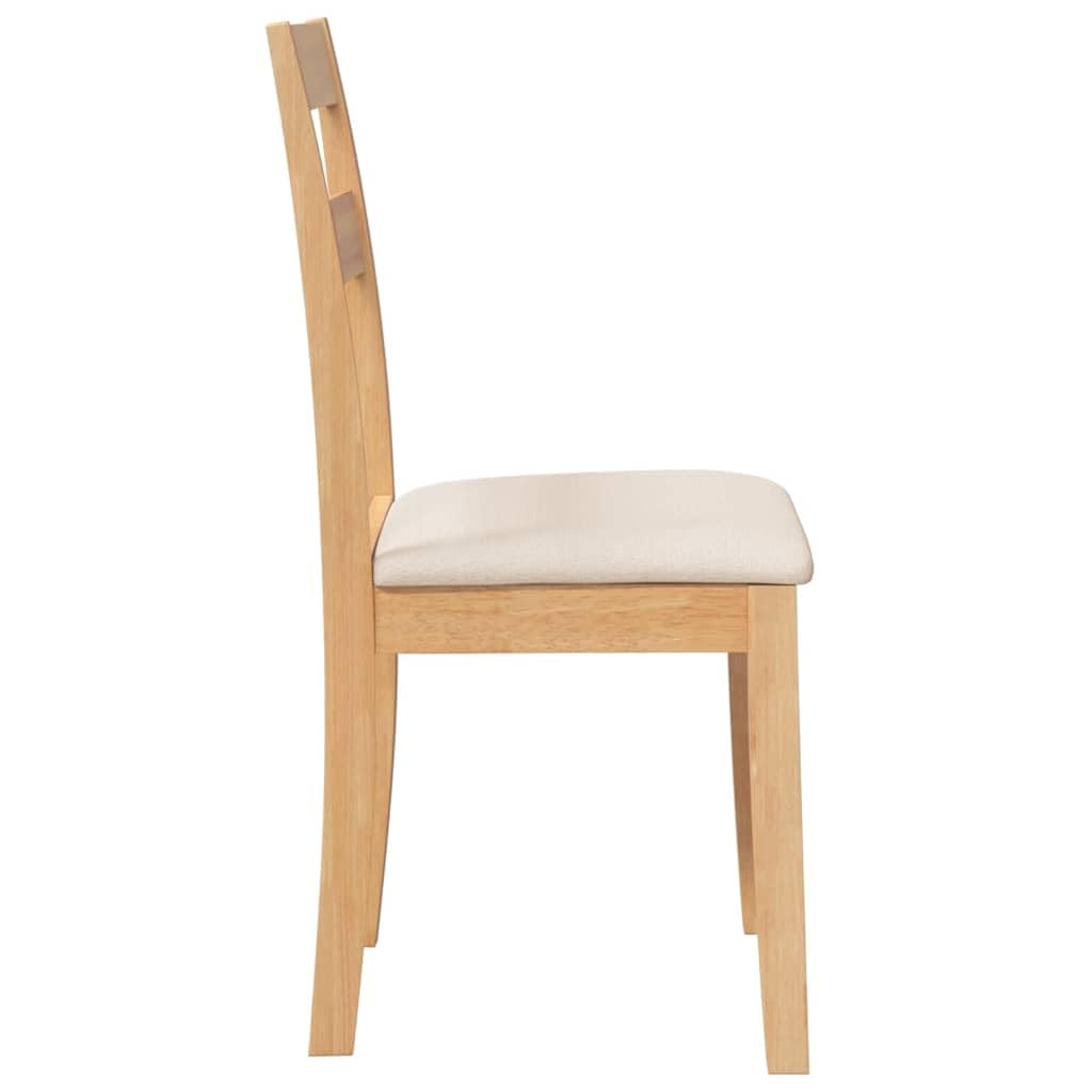 Ergonomiczne lite drewno kauczukowe z poduszkami brązowe 2 szt.