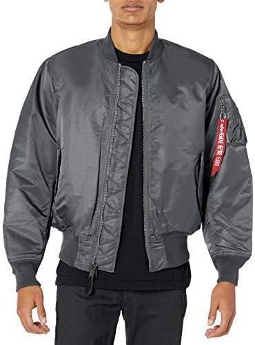 Alpha Industries MA-1 Bomber Flight Jacket - Fighter Pilot Flight Jacket - Gunmetal, S