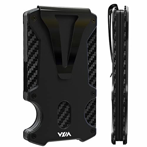 Minimalist Carbon Fiber Wallet, RFID Blocking, Holds Cash and Cards, Ultra-Thin Design, Black (Minimalist Wallet Black)