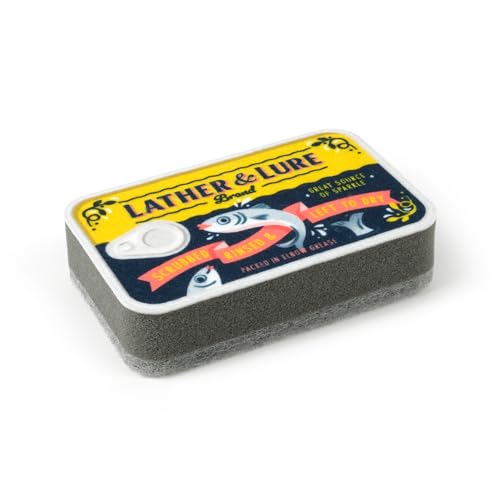 Image of Genuine Fred Tidy TINS Sardine Sponges, Set of 2, Durable Layered Sponges, Fun and Quirky Tinned Fish Inspired Kitchen Accessory, Gift-Ready Packaging