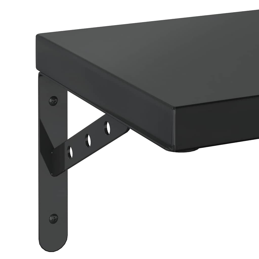 vidaXL Estantes de Pared 2 uds Acero Inoxidable Negro 50x23,5 cm, Estante Flotante, Estante Flotante de Pared, Estante de Cuarto de Servicio